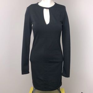 Aritzia Black Long Sleeve Cleavage Cut Out Dress Size M